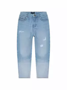 Зауженные джинсы с логотипом EMPORIO ARMANI, синий