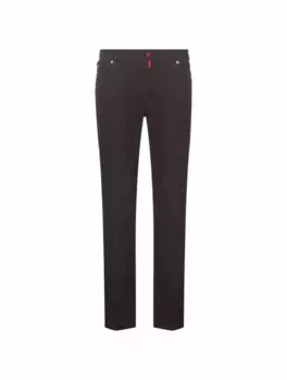 Зауженные джинсы с логотипом Kiton, тёмно-синий