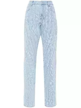 Зауженные джинсы с принтом Mugler, синий