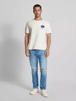 Зауженные джинсы с рваным эффектом, модель «DAD JEAN» Tommy Jeans, светло-голубой