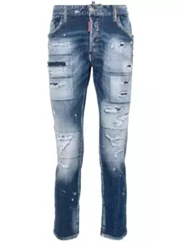 Зауженные джинсы средней посадки DSQUARED2, синий