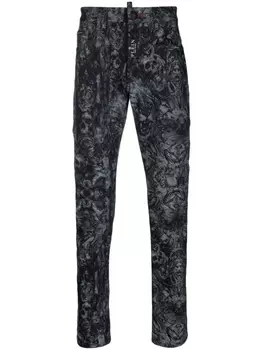 Зауженные джинсы средней посадки Philipp Plein, черный
