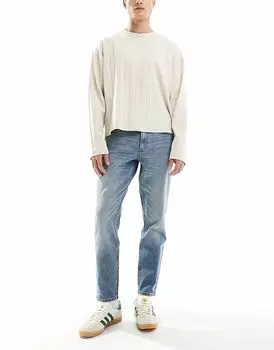 Зауженные джинсы стрейч в средне-синем цвете ASOS DESIGN