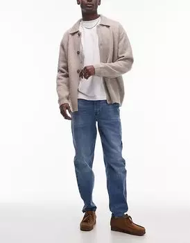 Зауженные джинсы стретч цвета средней синевы Topman