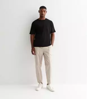 Зауженные джоггеры из каменной ткани с защипами New Look, светло-серый