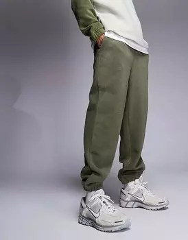 Зауженные флисовые джоггеры цвета хаки ASOS DESIGN