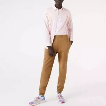 Зауженные флисовые спортивные брюки Jogger коричневого цвета Lacoste