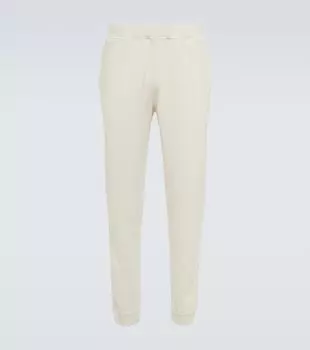 Зауженные хлопковые спортивные штаны Sunspel, белый