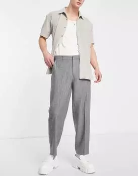 Зауженные к низу брюки свободного кроя из смесовой шерсти ASOS DESIGN
