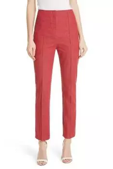 Зауженные книзу брюки с высокой талией и узкими штанинами Diane von Furstenberg, красный