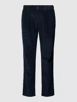 Зауженные книзу вельветовые брюки с фиксированными складками, модель «Осби» Marc O'Polo, темно-синий