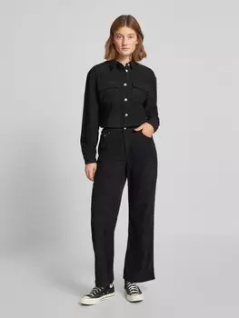 Зауженные книзу вельветовые брюки с пятью карманами, модель «Gaias» Colourful Rebel, черный