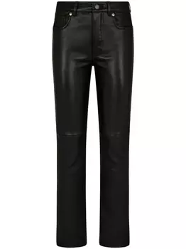 Зауженные кожаные брюки TOM FORD, черный