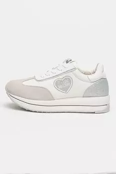 Зауженные кроссовки с замшей Love Moschino, серый