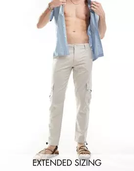 Зауженные льняные брюки карго ASOS DESIGN