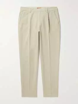 Зауженные плиссированные костюмные брюки Gazara из смесового хлопка BARENA, бежевый