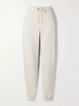 Зауженные спортивные брюки Dylan из хлопкового джерси Les Tien, слоновая кость