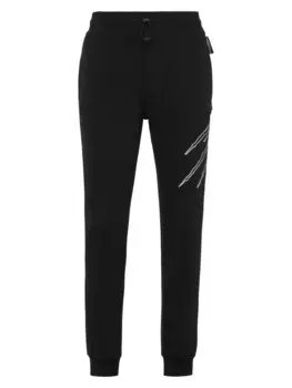 Зауженные спортивные брюки Plein Sport Scratch, черный