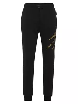 Зауженные спортивные брюки Plein Sport Scratch, черный