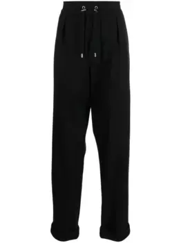 Зауженные спортивные брюки с кулиской BALMAIN, черный