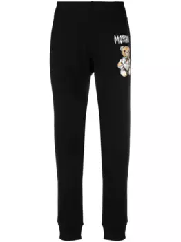 Зауженные спортивные брюки с принтом Teddy Bear Moschino, черный
