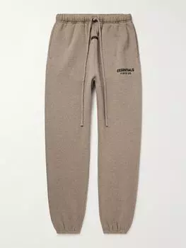 Зауженные спортивные штаны из хлопчатобумажной смеси с аппликацией логотипа FEAR OF GOD ESSENTIALS, серо-коричневый