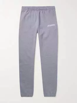 Зауженные спортивные штаны из органического хлопкового джерси с принтом логотипа JACQUEMUS, серый