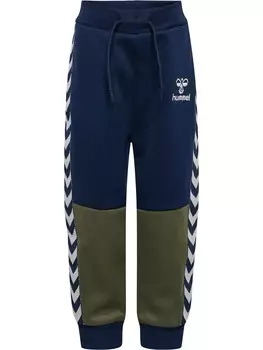 Зауженные тренировочные брюки Hummel OLEK, темно-синий/оливковый