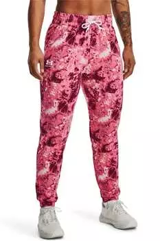 Зауженные тренировочные брюки Rival Terry из лиоцелла Under Armour, бургундия