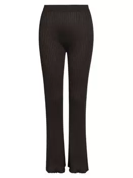 Зауженные вязаные брюки в рубчик Jil Sander, черный