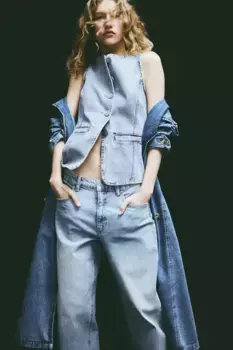 Зауженные высокие джинсы H&M, синий