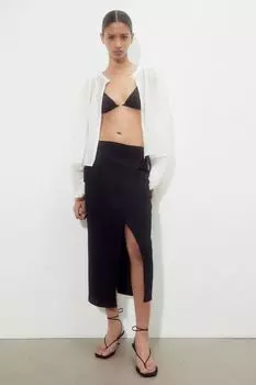 Завернуть юбку в мятый вид H&M, черный