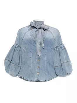 Завязанная джинсовая блузка Zimmermann, синий