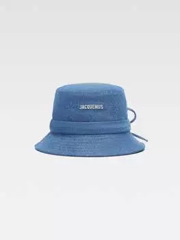 Завязанная шляпа-ведро JACQUEMUS The Gadjo bucket hat, синий