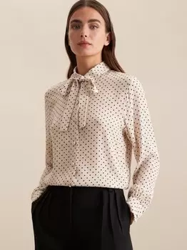 Завязываем точки на блузке Seidensticker, бежевый