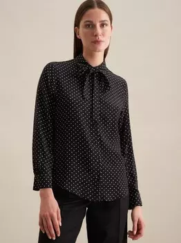 Завязываем точки на блузке Seidensticker, черный