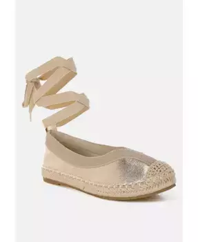 Zayal Металлик Эспадрильи со Съемными Кружевами London Rag, золотой