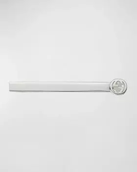Зажим для галстука G из стерлингового серебра Gucci, цвет Silver