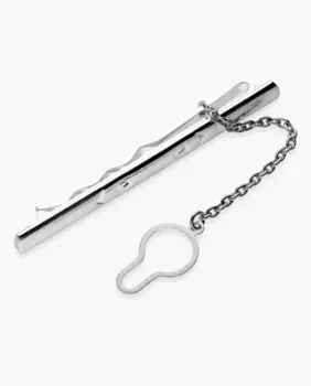 Зажим для галстука в форме стрелы из родиевого металла OKsilver, серебряный