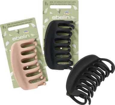 Зажим для волос переработанный большой черный/розовый 1шт ebelin