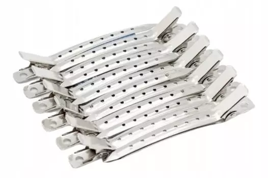 Зажимы парикмахерские металлические IZA - 12 шт - 9 см - 85239 Inna Marka