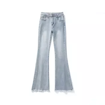 Zazn ЗАЗН Женские Джинсы, Черно-серый (удлиненный)