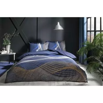 zdilek Resumo Двуспальная простыня, эластичный (встроенный) Комплект постельного белья, темно-синий