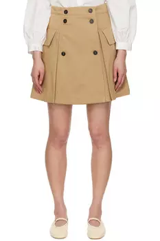 Зеббио мини-юбка Weekend Max Mara, бежевый