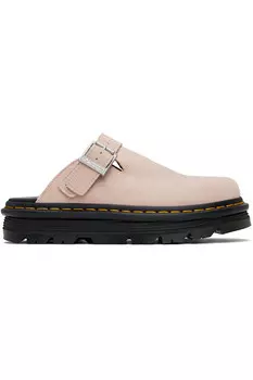 Зебзаг замшевые лоферы на платформе с ремешком на пятке Dr. Martens, розовый