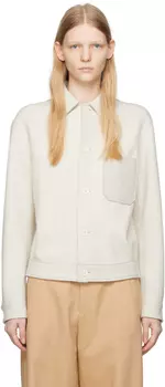 ZEGNA Белая куртка с раздвинутым воротником