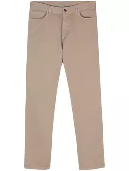 Zegna брюки с нашивкой-логотипом, коричневый