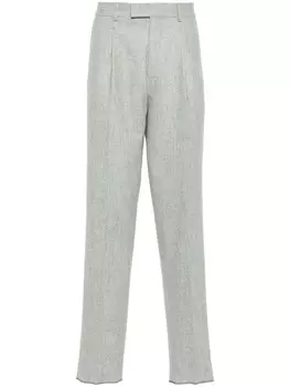 Zegna брюки строгого кроя из вирджинской шерсти, серый