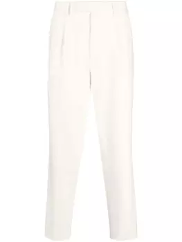 Zegna брюки строгого кроя со складками, белый