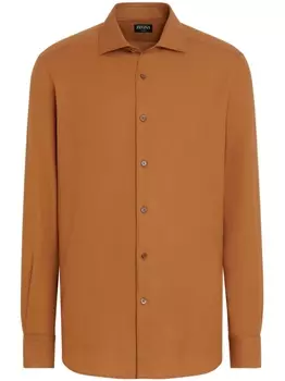 Zegna Cashco cotton-cashmere shirt, оранжевый